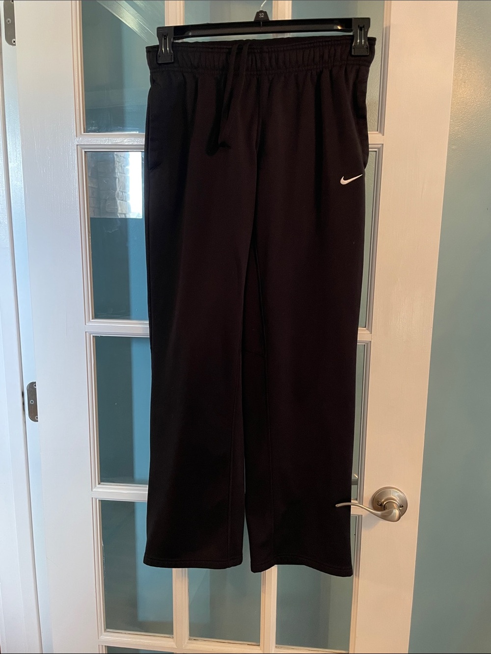 Nike Black Track Joggers with White Swoosh